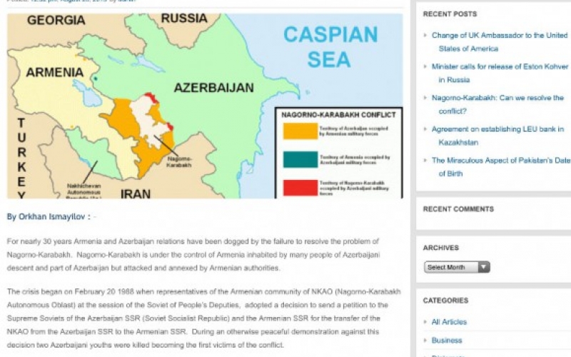 The London Post issues AZERTAC special correspondent's article on Nagorno-Karabakh conflict